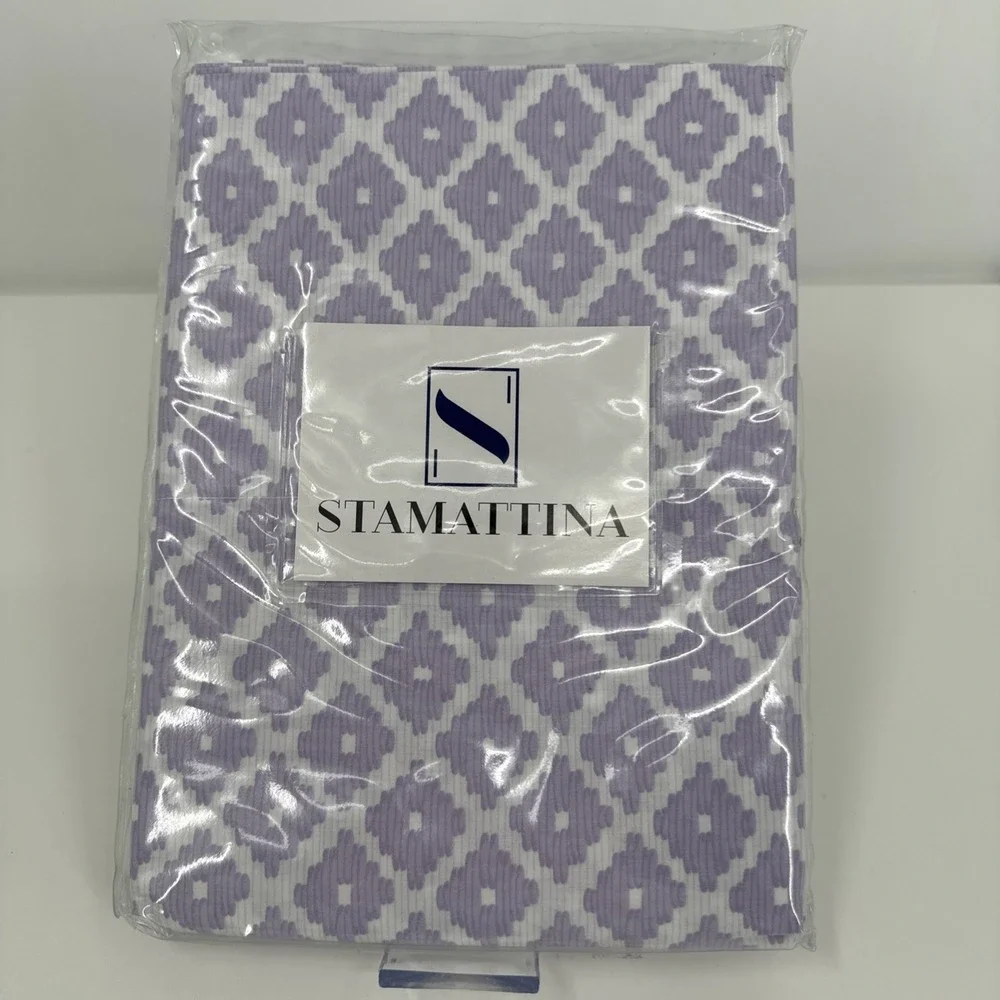 Chiara Bed Linens Stamattina 1 Pair Pillowcase Purple Diamond USA Italian Fabric